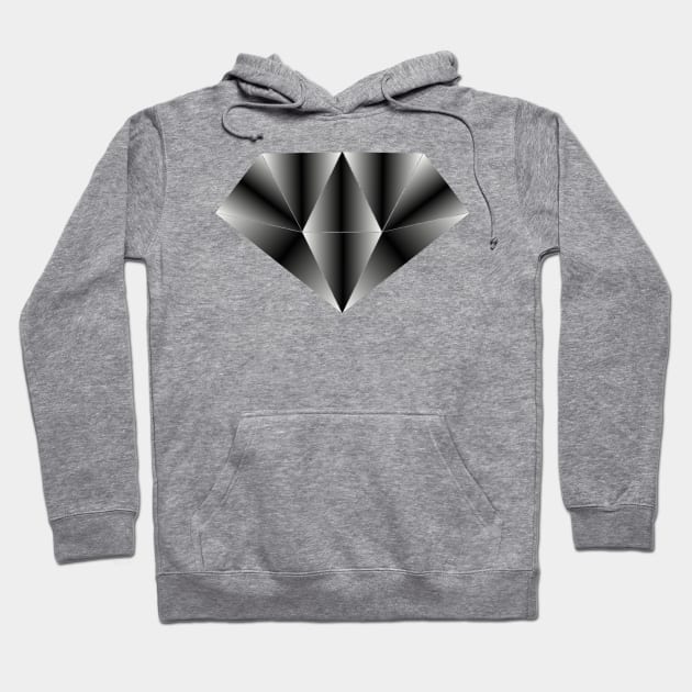 Metallic diamond, silver black Hoodie by SAMUEL FORMAS